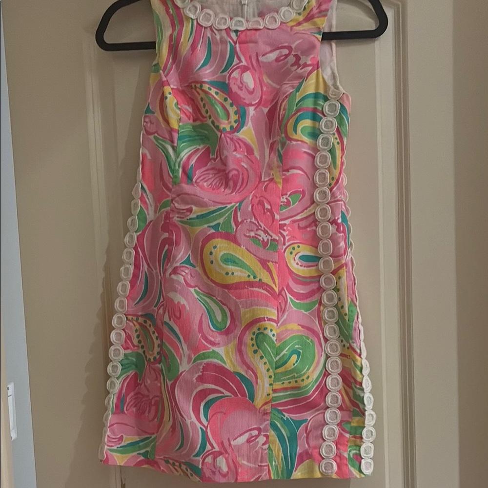 Pink and Green Halter Mini Sundress Resort Wear